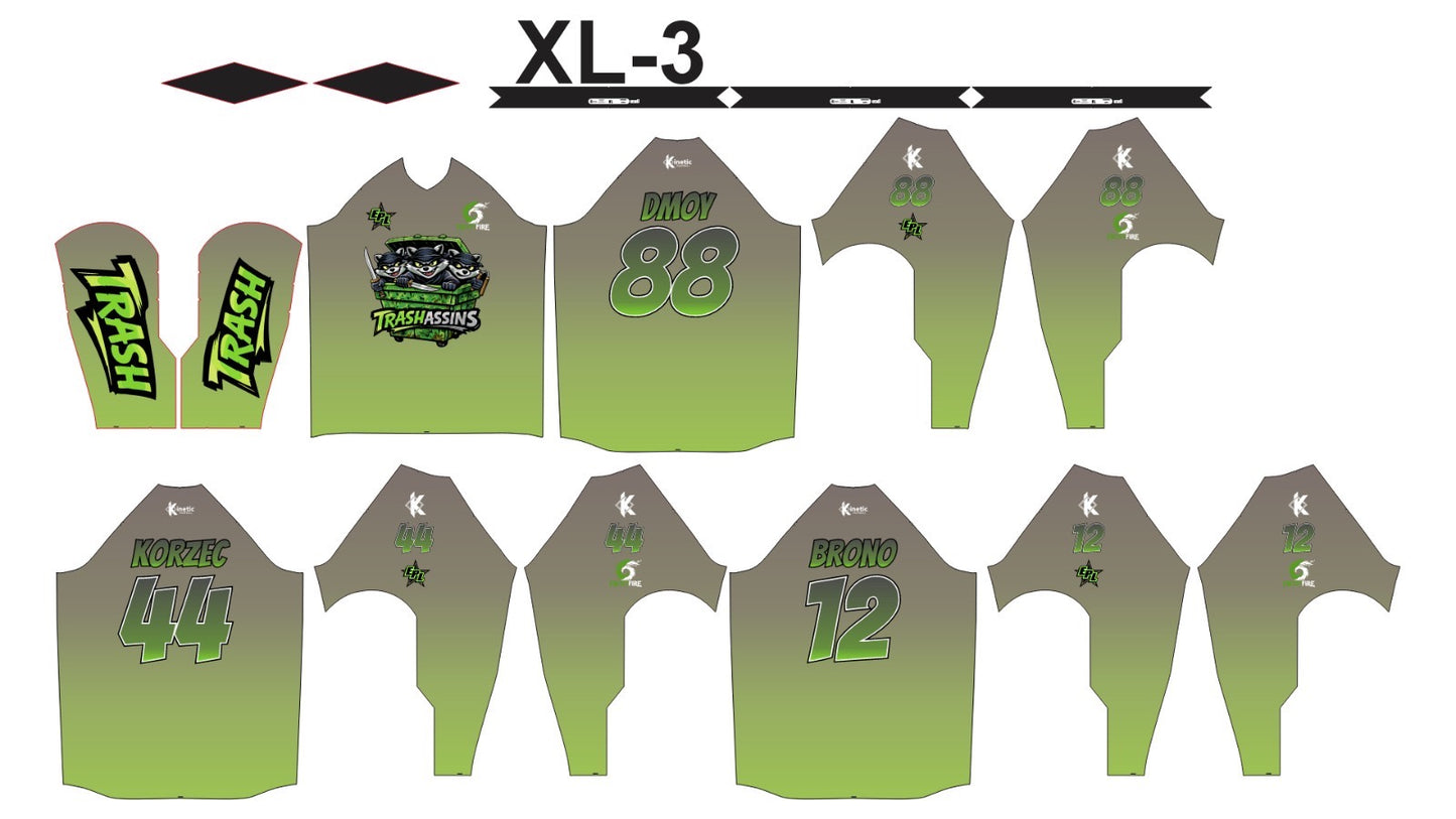 Trashassins Grey/Green Fade Tech Tee