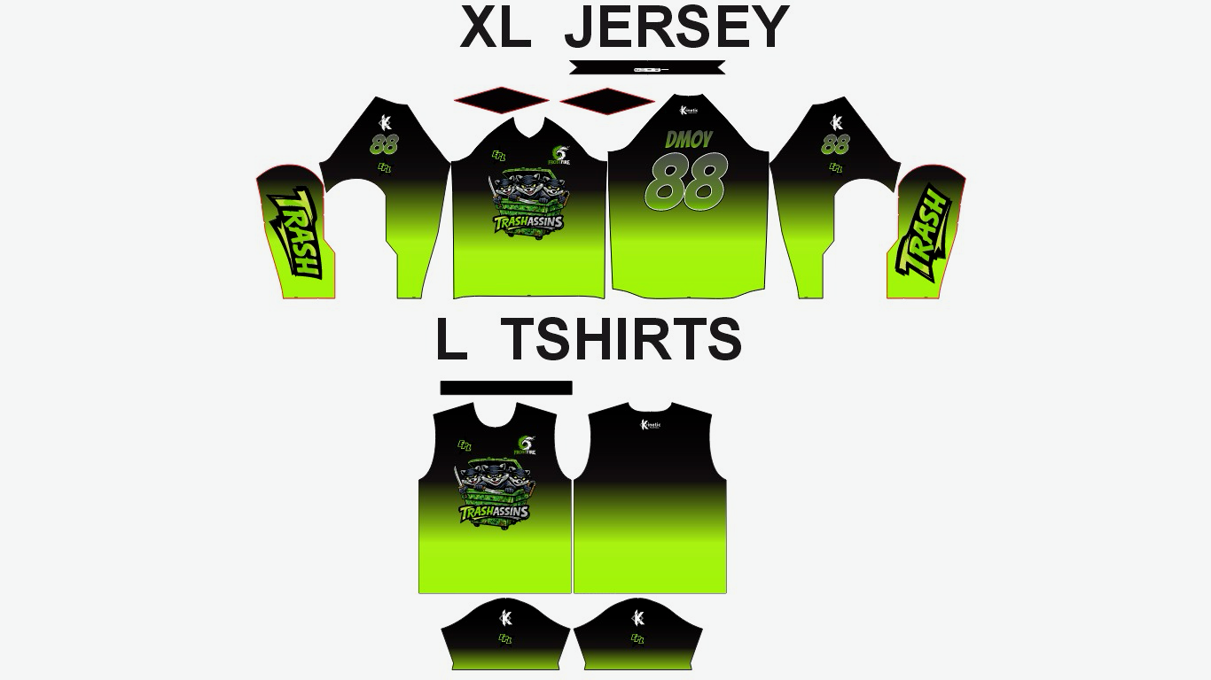 Trashassins Black/Green Fade Tech Tee
